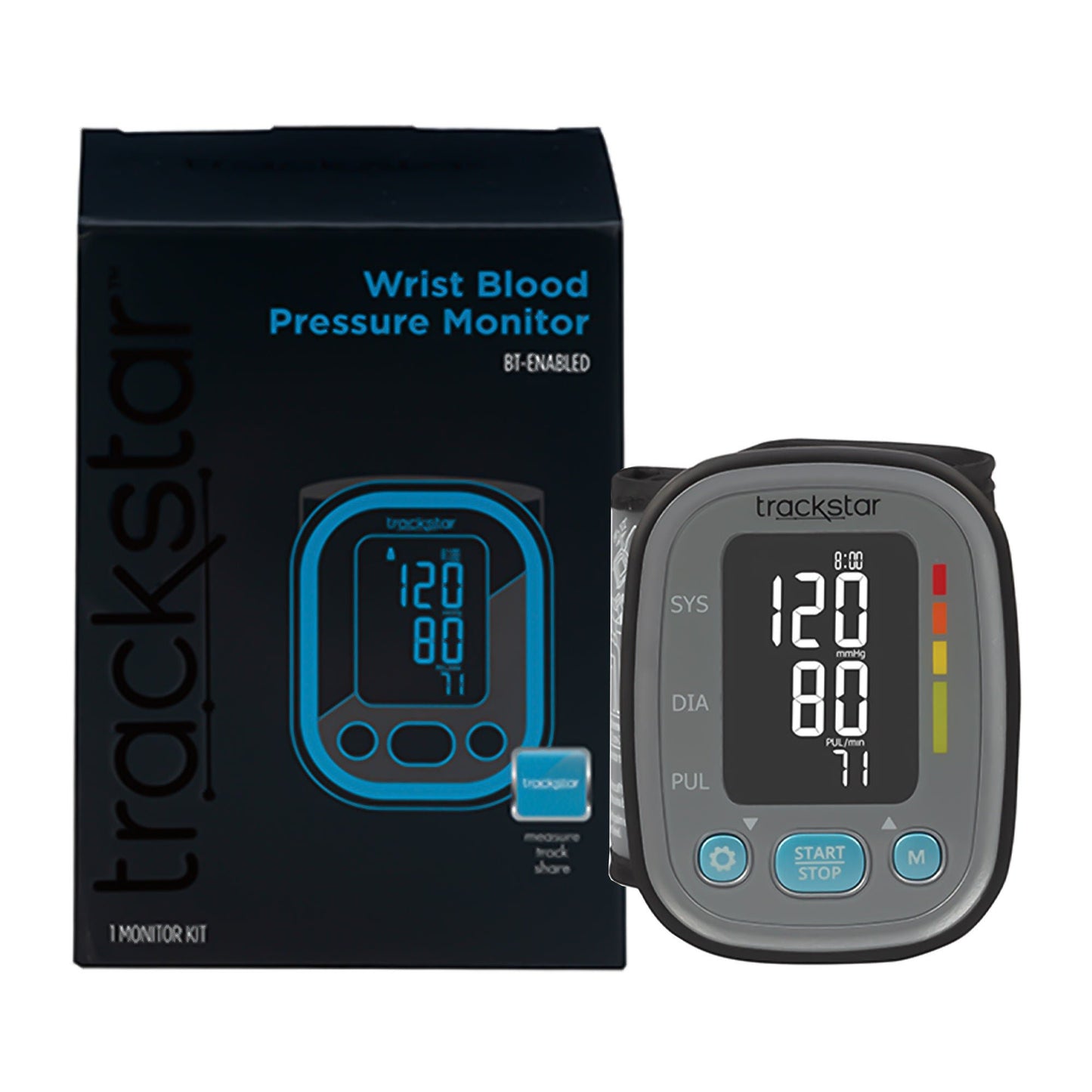 Trackstar Digital Blood Pressure Monitor Adult Cuff Wrist Mobile