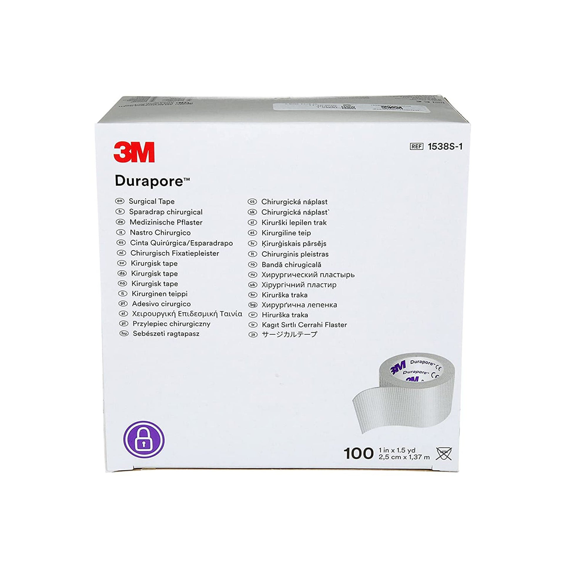 3M™ Durapore™ Silk-Like Cloth Medical Tape, White