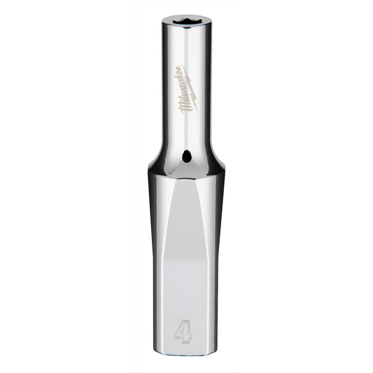Milwaukee 1/4" Drive 4mm Deep Socket 45-34-4010 | 1/4 in Drive, Chrome Vanadium Steel