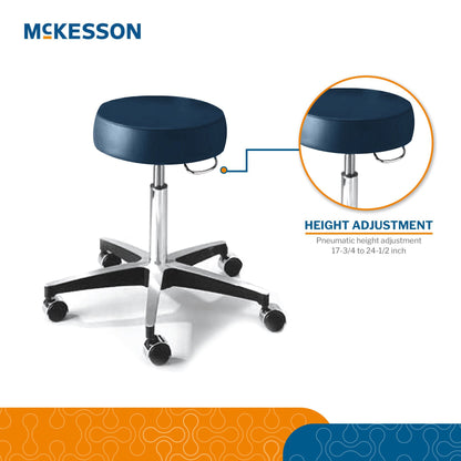 McKesson Round Pneumatic Exam Stool, Blue, without Backrest