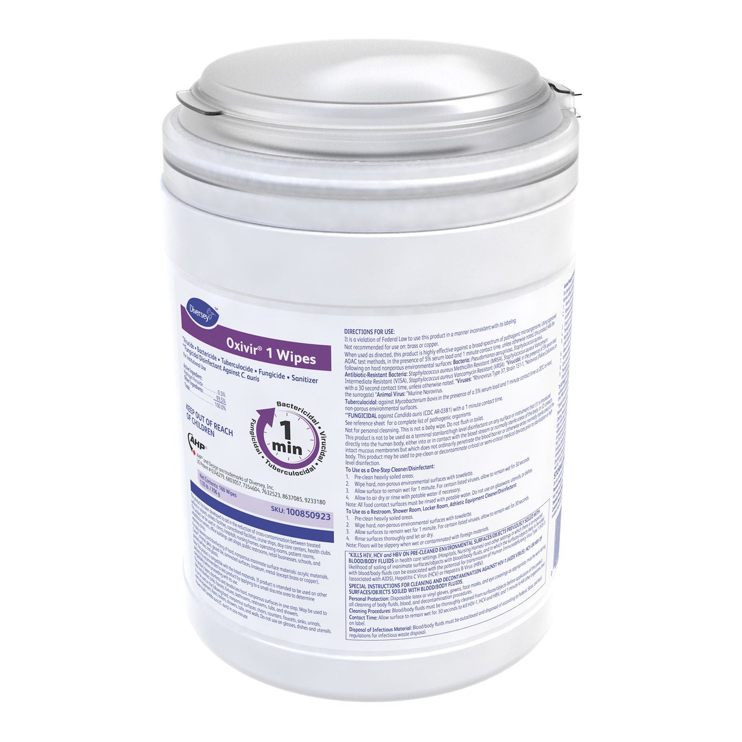 Oxivir® 1 Surface Disinfectant Cleaner Wipes, Canister, .