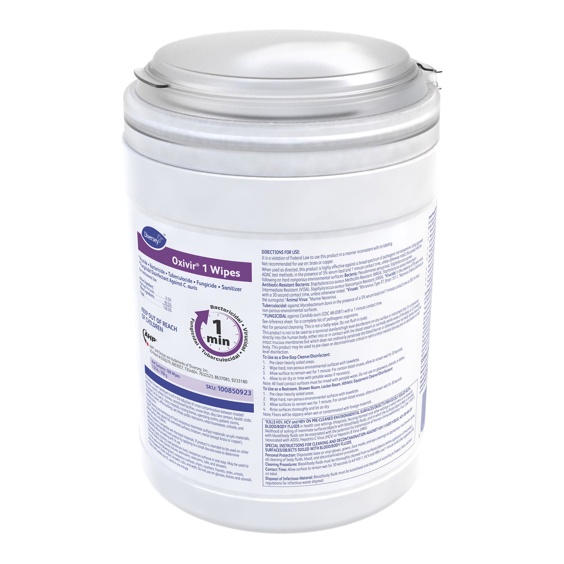 Oxivir® 1 Surface Disinfectant Cleaner Wipes, Canister, .