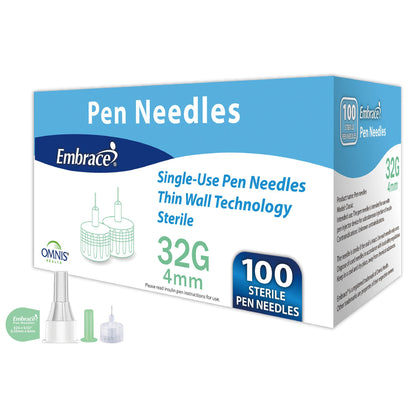 Embrace Safety Insulin Pen Needle 4 mm Length