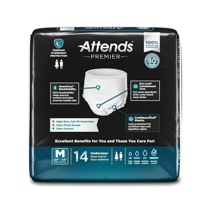 Attends® Premier Underwear, Heavy Absorbency, 34 to 44 Inch Waist/Hip