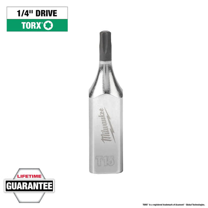 Milwaukee 1/4" Drive T15 TORX Bit Socket 45-34-1002 | 1/4 in Drive