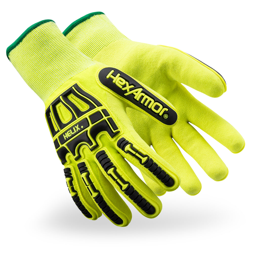 HexArmor Helix 2059IMPW Cold Weather Impact Gloves Cut Level A4 Size Extra — Box of 12 pairs | Sandy Nitrile Palm, 18-Gauge