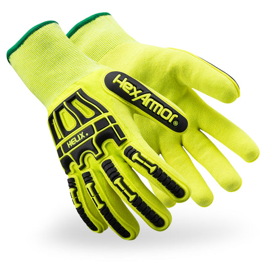 HexArmor Helix 2059IMPW Cold Weather Impact Gloves Cut Level A4 Size Extra — Box of 12 pairs | Sandy Nitrile Palm, 18-Gauge
