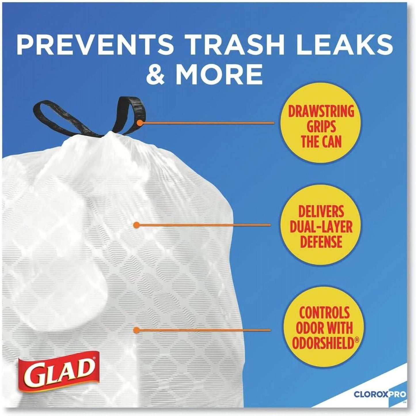 Glad Trash Bag 13 gal. 0.72 mil White Tall Kitchen Dispenser Box