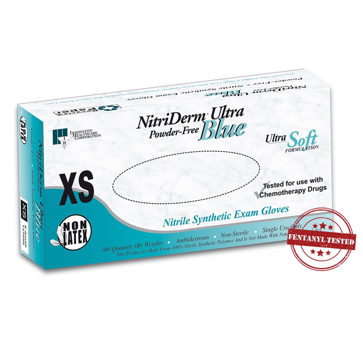 NitriDerm® Ultra Blue Nitrile Exam Gloves, Light Blue - view 5