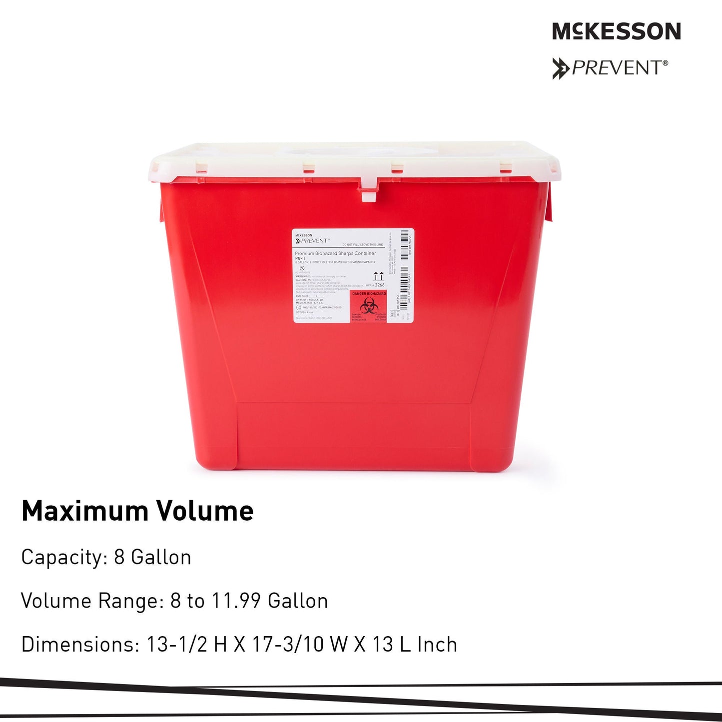 McKesson Prevent® Sharps Container, 8 Gallon