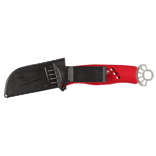 Milwaukee Lineman’s Blunt Tip Hawkbill Knife w/ STICKWORK 3in1 Ring 48-22-1923 | 3.25 in Blade Length, Stainless Steel