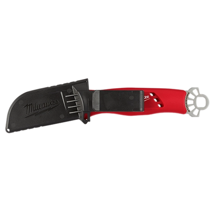 Milwaukee Lineman’s Blunt Tip Hawkbill Knife w/ STICKWORK 3in1 Ring 48-22-1923 | 3.25 in Blade Length, Stainless Steel