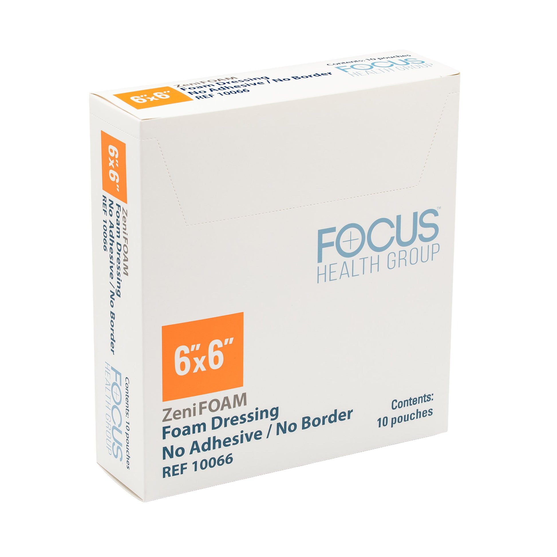 Zenifoam Foam Dressing Without Border Waterproof Backing Nonadhesive Square