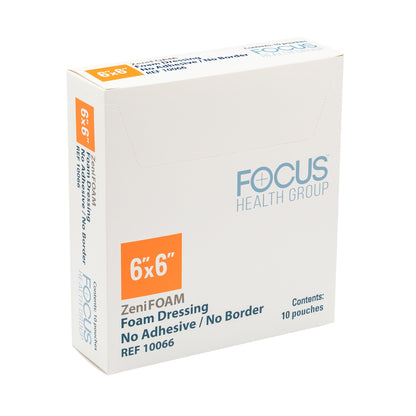 Zenifoam Foam Dressing Without Border Waterproof Backing Nonadhesive Square