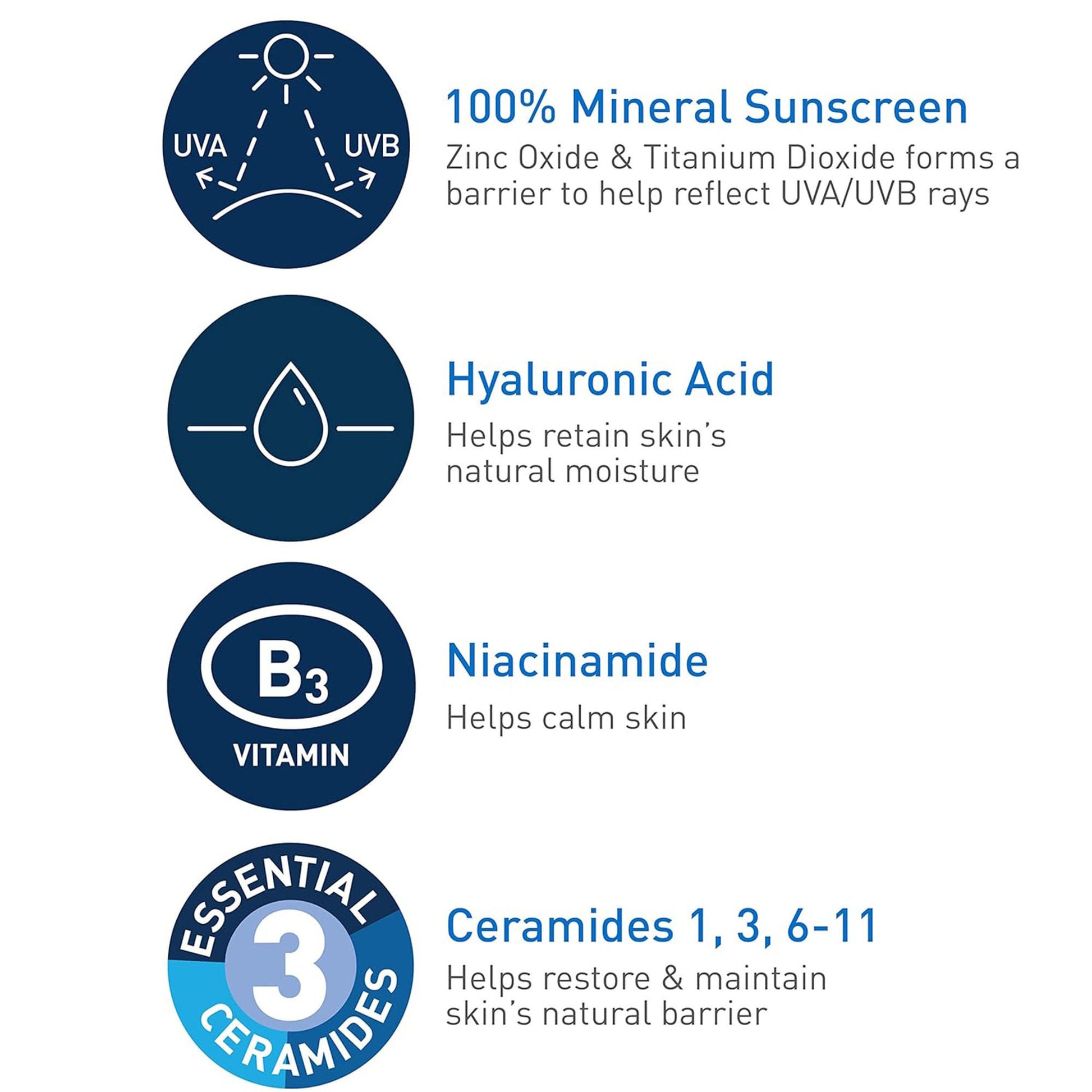 CeraVe® Hydrating Mineral Sunscreen for Face, SPF 50, Tube