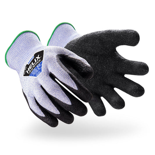 HexArmor Helix 2086X Work Gloves | ANSI Cut A4, Natural Wrinkle Rubber Latex Palm, 13-Gauge