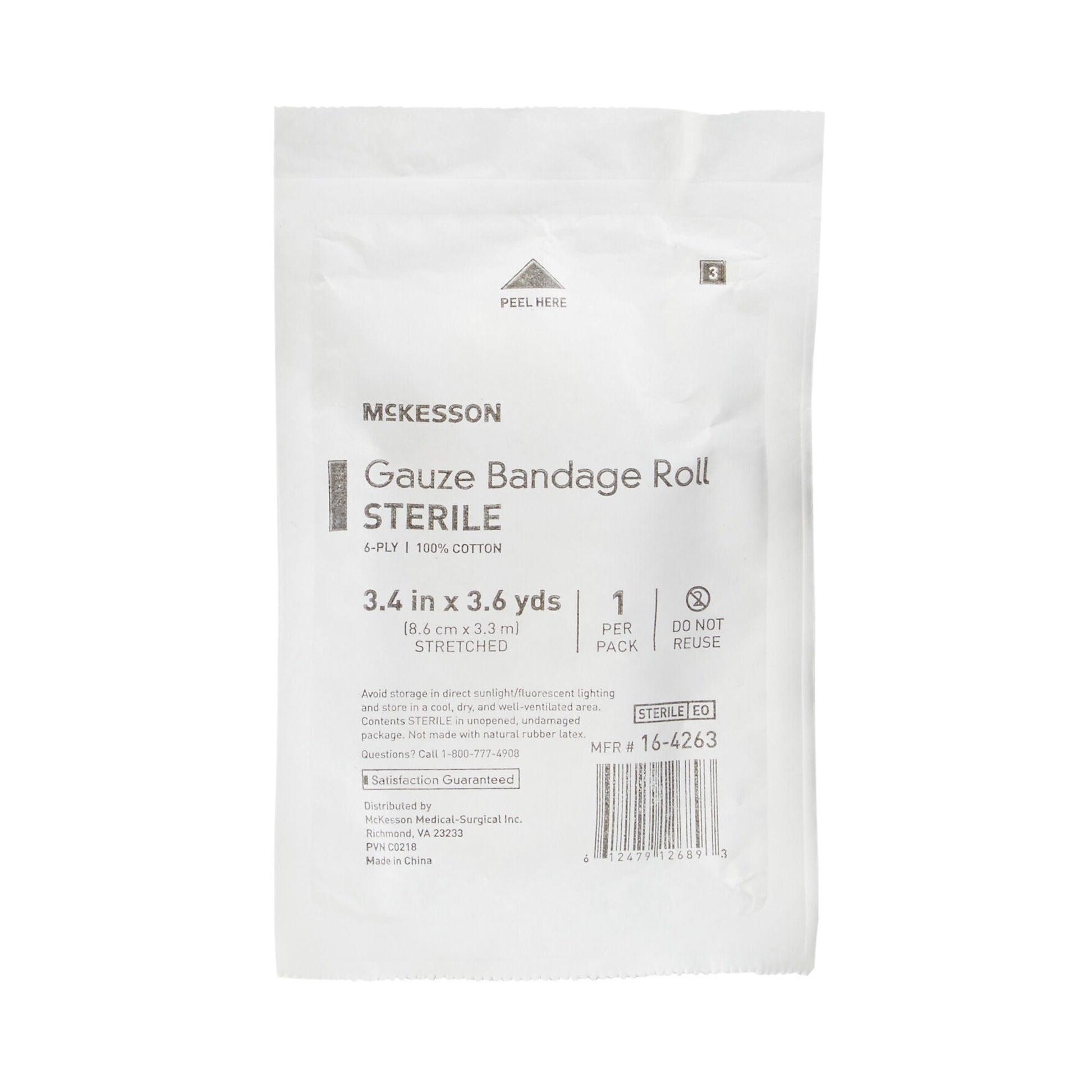 McKesson Sterile Fluff Bandage Roll, Six Ply