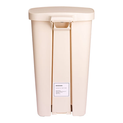 McKesson Waste Can with Step-On Pedal, Beige, x 26.57 Inch