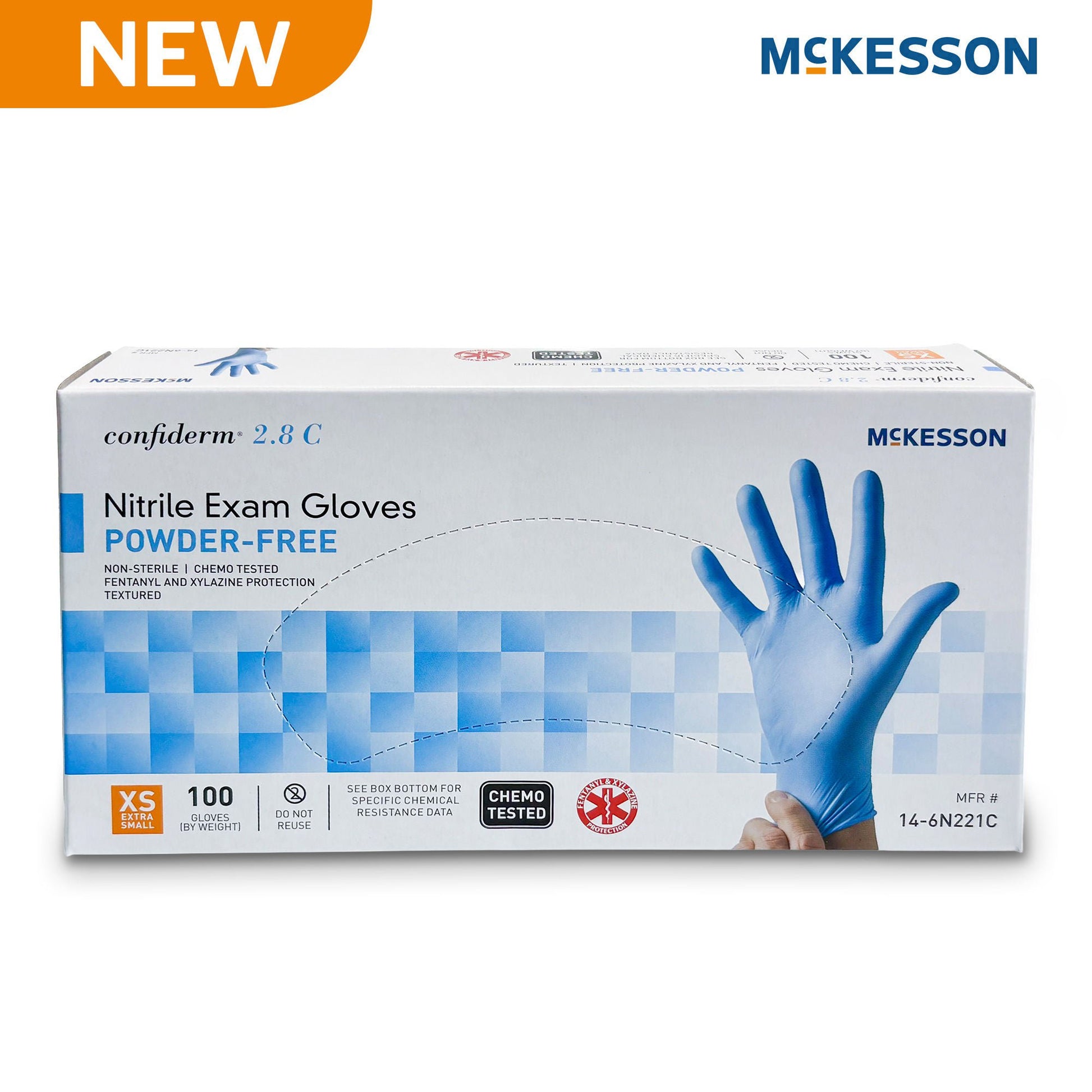 McKesson Confiderm® 2.8 C Nitrile Exam Gloves, Ocean Blue - view 7