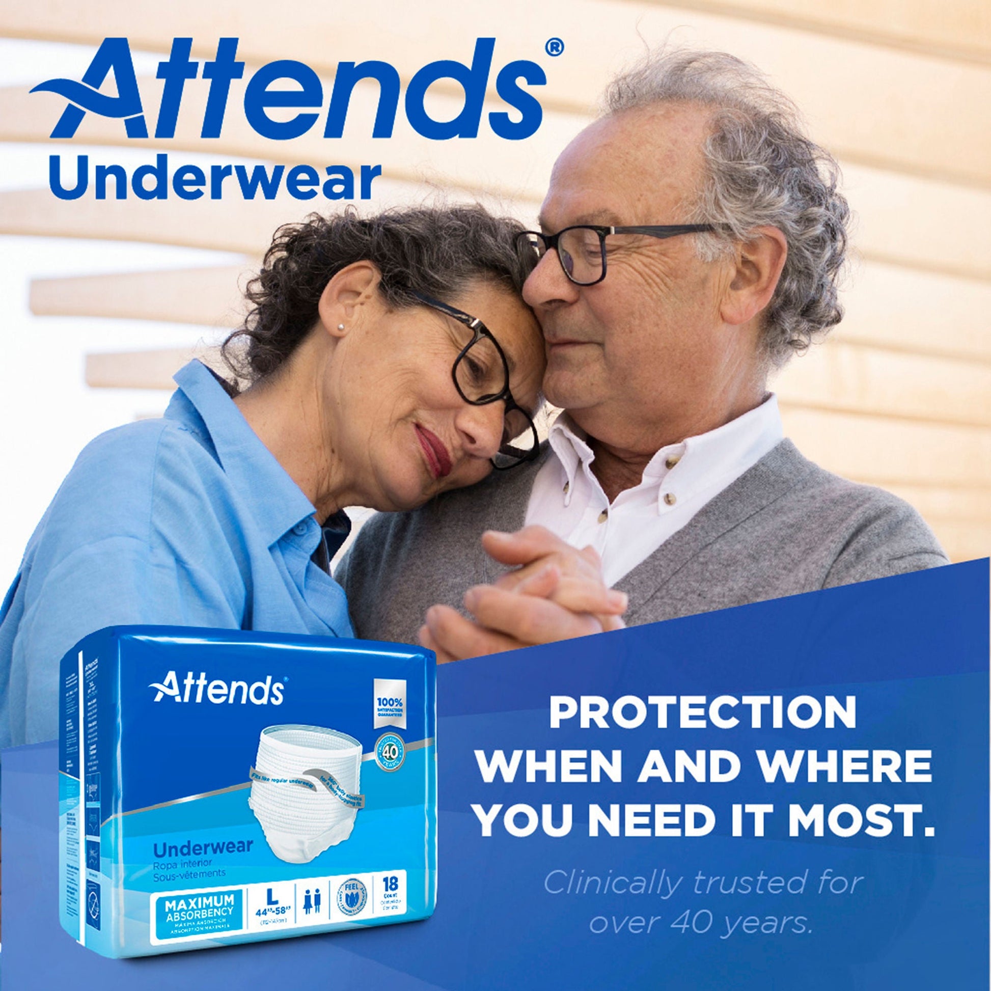Attends® Care Adult Absorbent Underwear, Heavy Absorbency, White