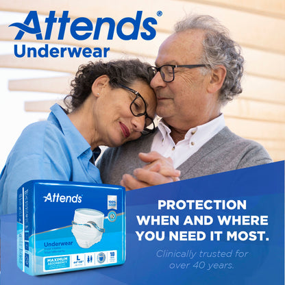 Attends® Care Adult Absorbent Underwear, Heavy Absorbency, White