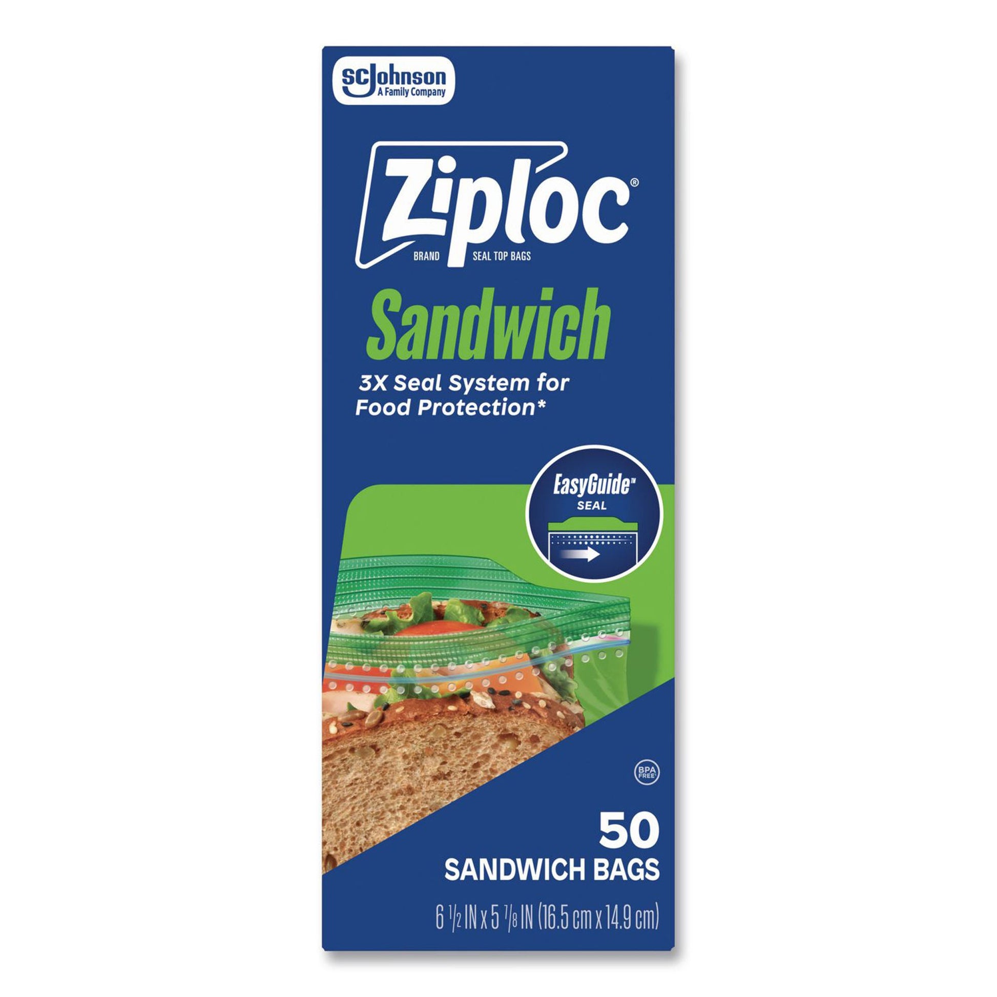 Ziploc Reclosable Bag 5-7/ -1/2 Inch Plastic Clear Zipper Closure