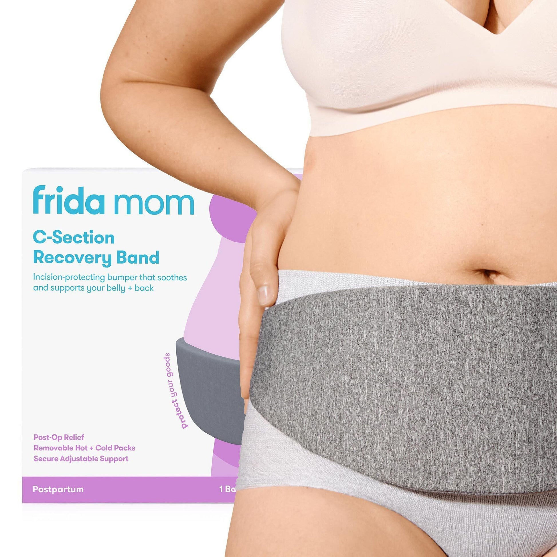 Frida Mom Hot / Cold Therapy Wrap Stomach / Back One Size Fits Most 22 to 44 Inch Strap Length Fabric / Elastic Reusable