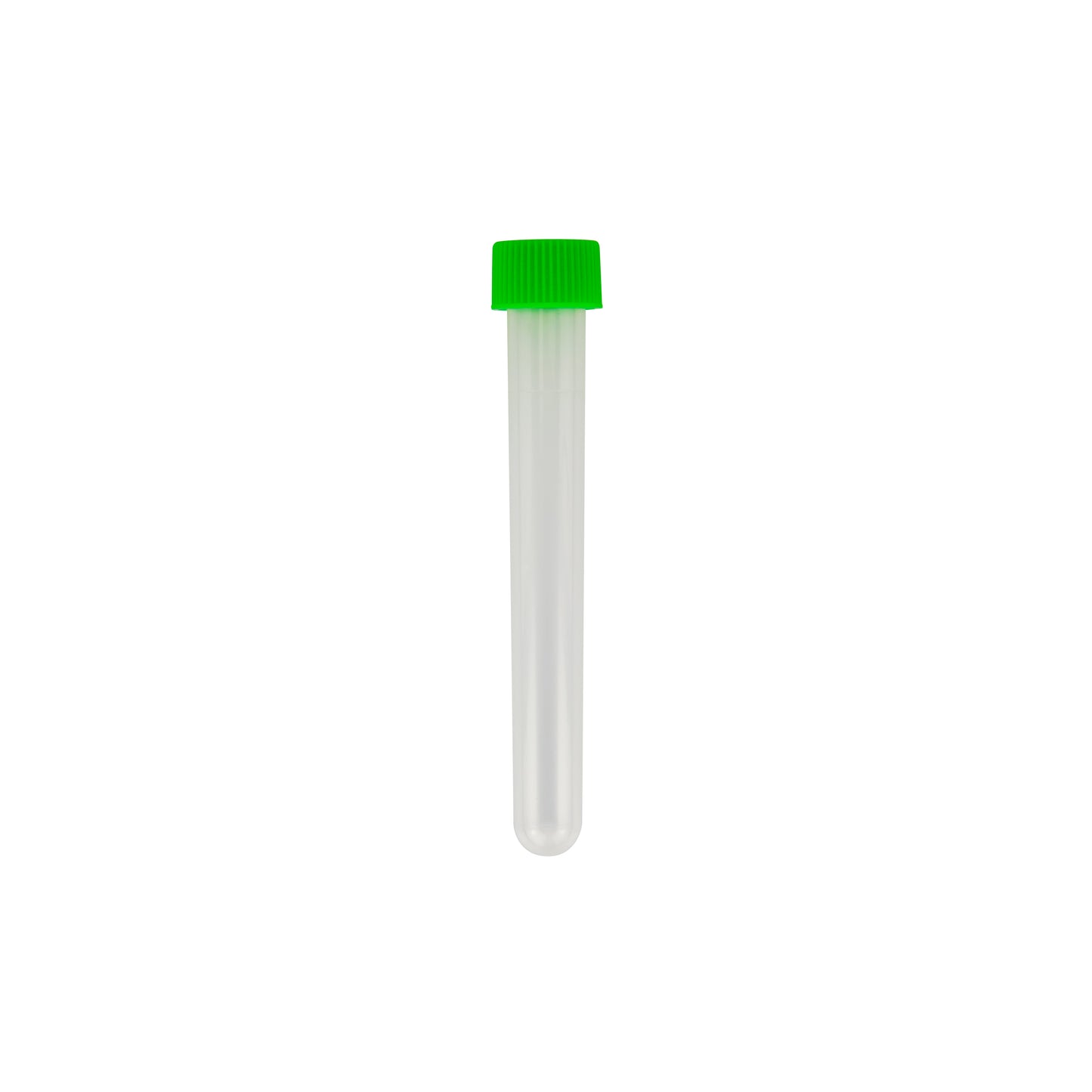 Caplugs Evergreen 214-2079-G60 8.0 mL Round Bottom Test Tube with Green Screw Cap 13 × 100 mm, PP, 1000/Bag, MADE IN USA