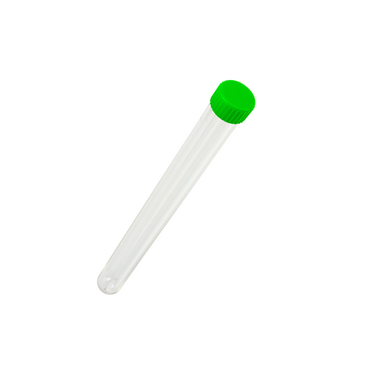 Caplugs Evergreen 214-2088-G50 19 mL Round Bottom Test Tube with Green Screw Cap 16 × 125 mm, PS, 1000/Bag, MADE IN USA
