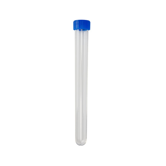 Caplugs Evergreen 214-2099-B50 21 mL Round Bottom Test Tube with Blue Screw Cap 16 × 150 mm, PS, 1000/Bag, MADE IN USA