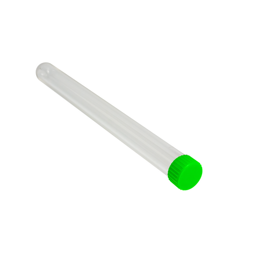 Caplugs Evergreen 214-2099-G50 21 mL Round Bottom Test Tube with Green Screw Cap, 16x150 mm, PS Natural, 1000/Bag, MADE IN USA