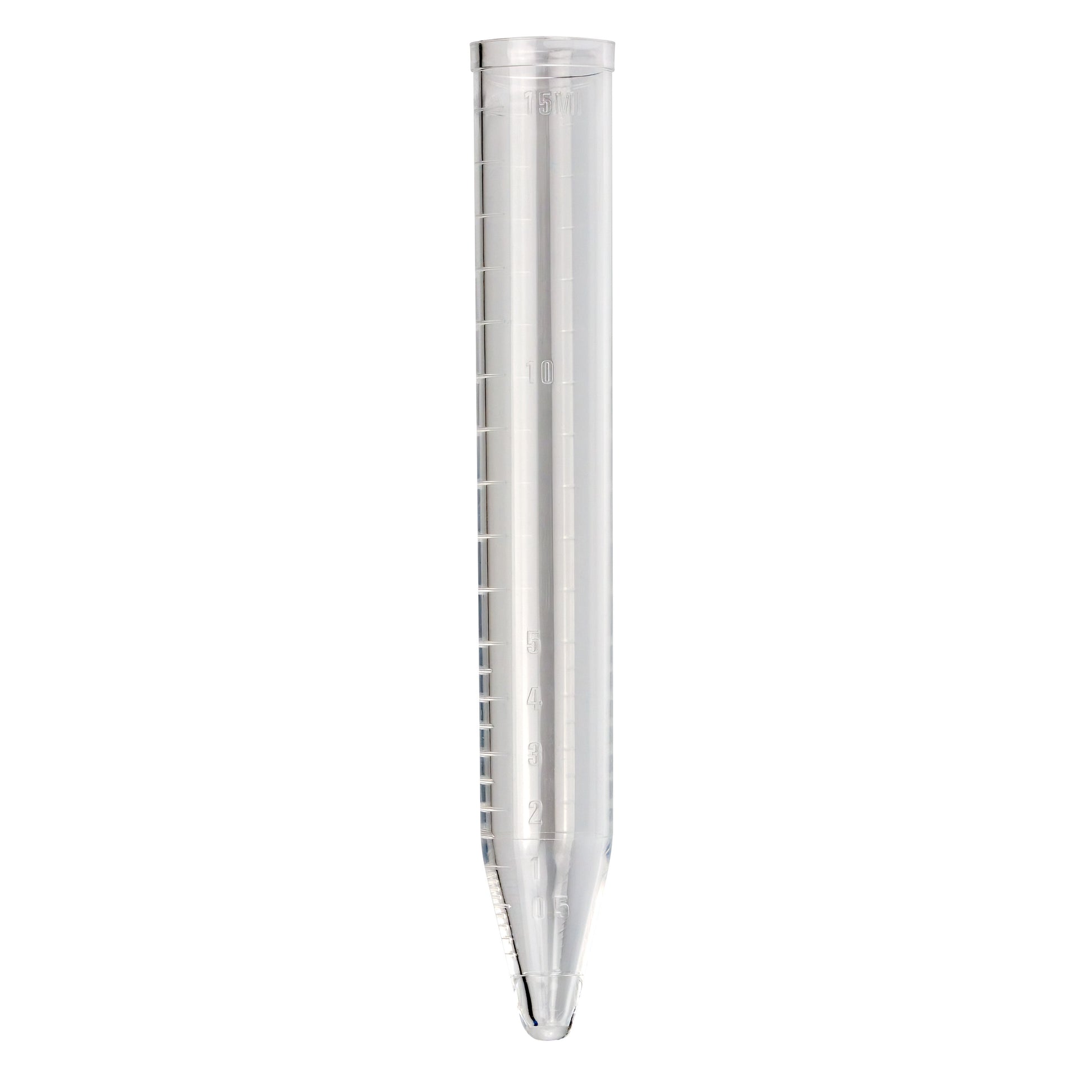 Caplugs Evergreen 214-2415-010 15 mL Unthreaded Conical Centrifuge Tube, PS Natural, 125/Box, MADE IN USA