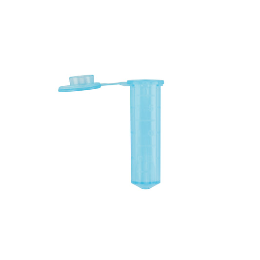 Caplugs® Evergreen 2143442B80E1 2.0mL Conical Flat Microcentrifuge Tubes Tethered Cap Blue Polypropylene Copolymer (PPC) 250/Bag MADE IN USA