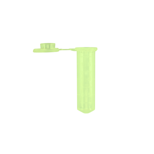 Caplugs® Evergreen 2143442G80E1 2.0mL Conical Flat Microcentrifuge Tubes Tethered Cap Green Polypropylene Copolymer (PPC) 250/Bag MADE IN USA