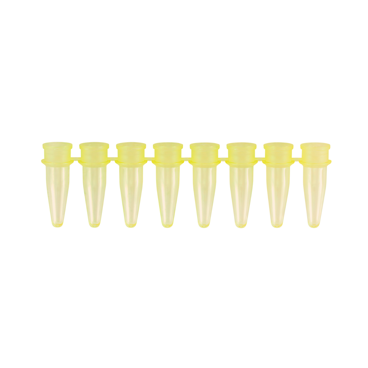 Caplugs® Evergreen 2143456Y80E1 0.2mL PCR 8-Tube Strips Thin-Wall Yellow Polypropylene Copolymer (PPC) 125/Bag MADE IN USA
