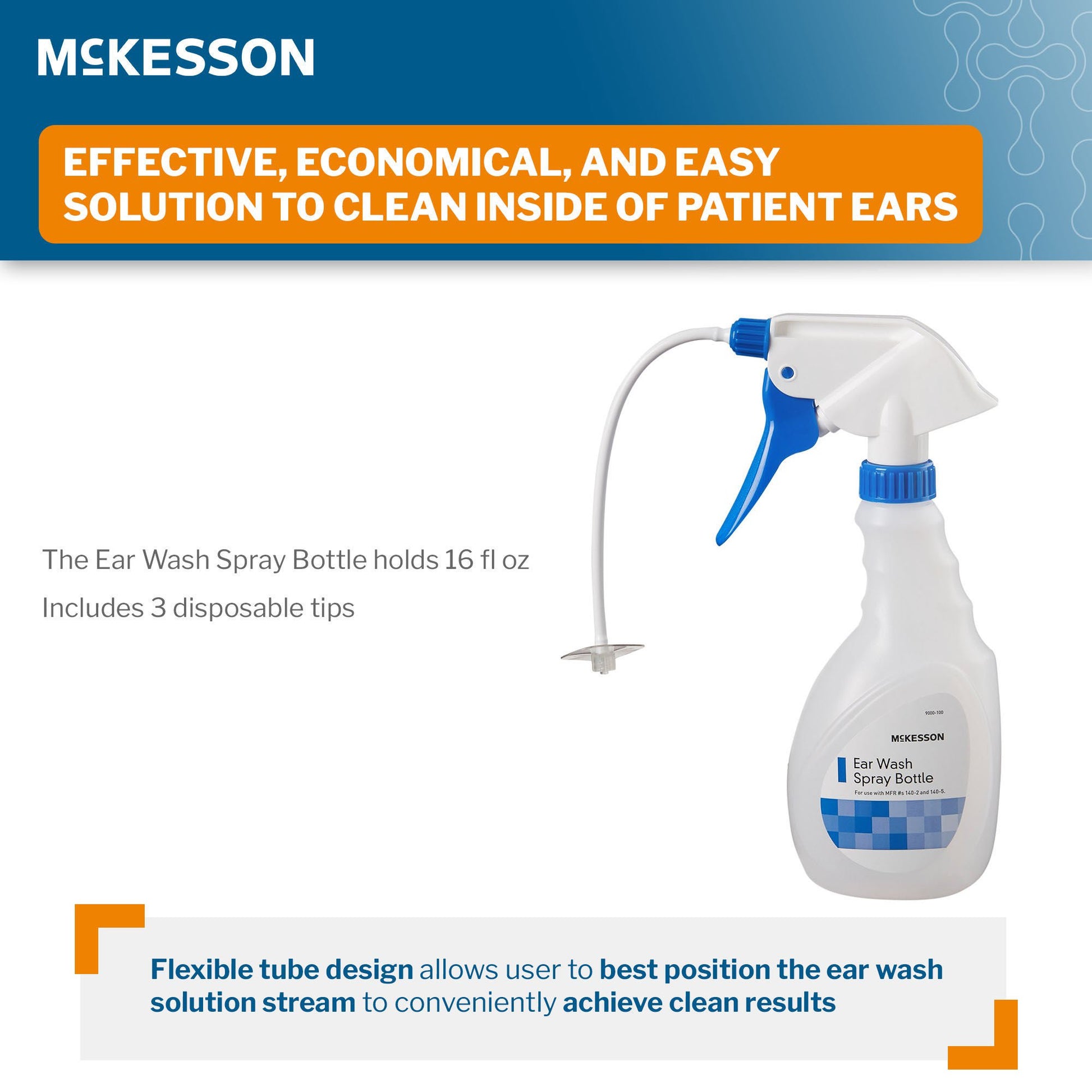 McKesson Ear Wash System with Flexible Tubes and Three Tips
