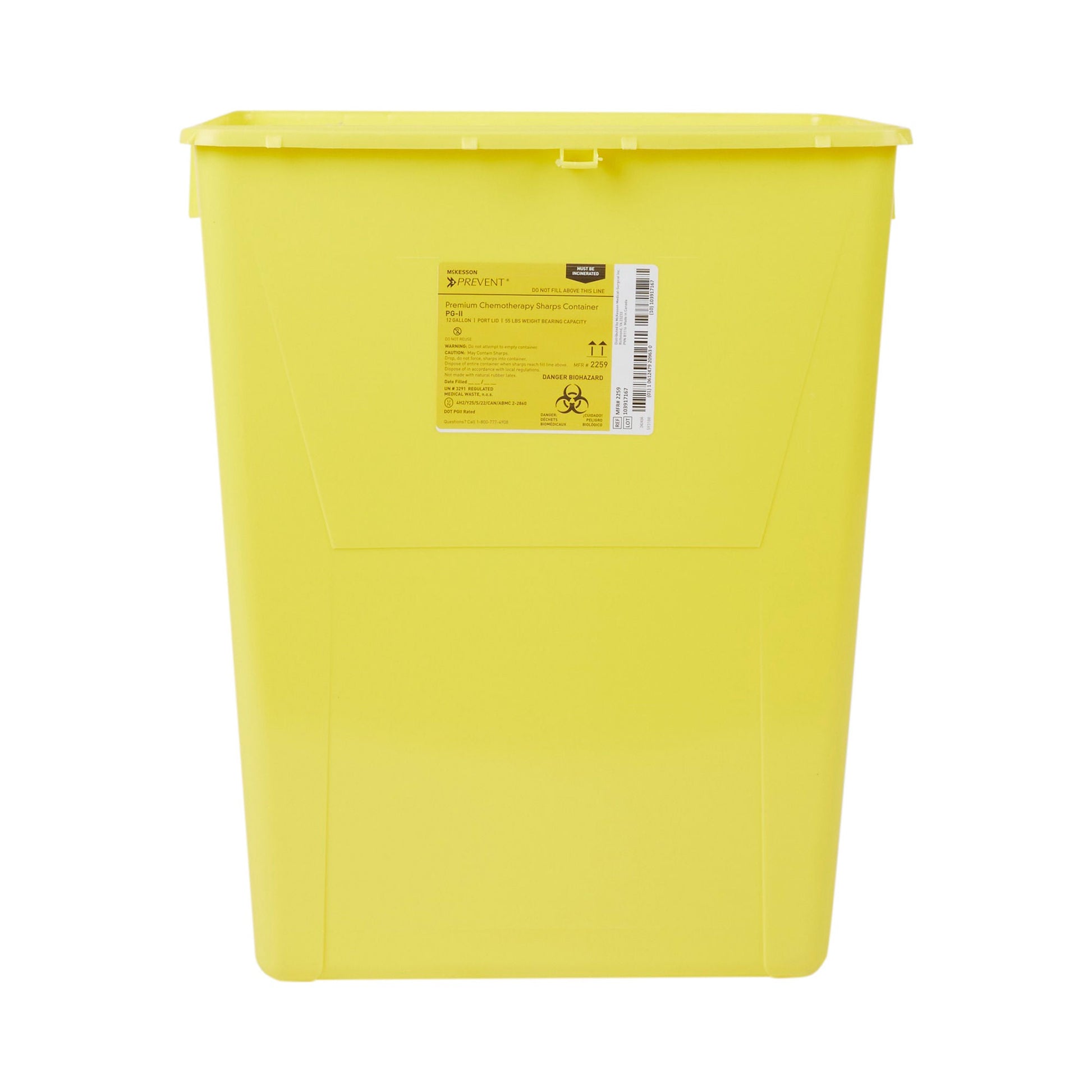 McKesson Prevent® Chemotherapy Sharps Container, 12 Gal.