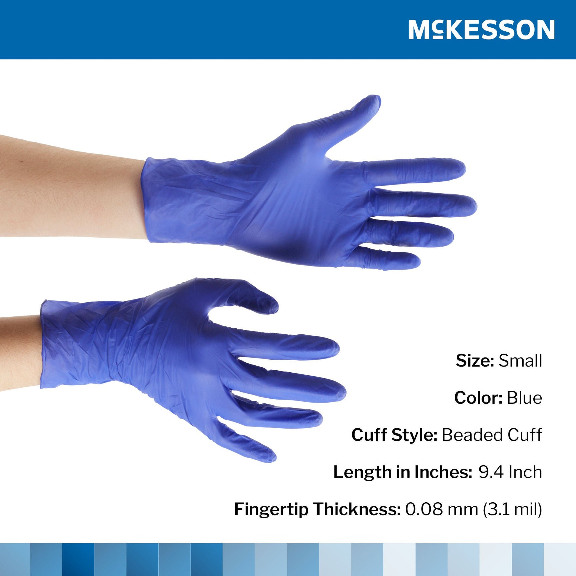 McKesson Confiderm® 3.0 Nitrile Exam Glove, Blue