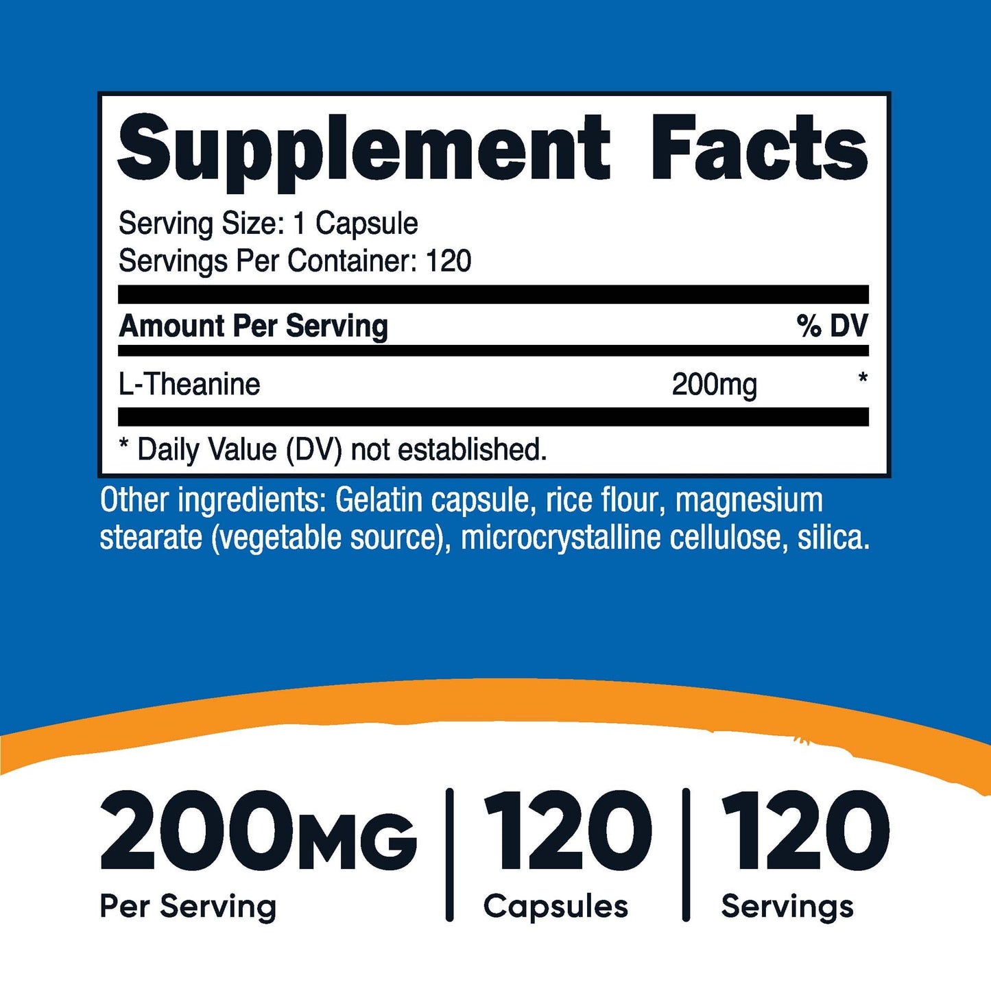 nutricost® L-Theanine 200mg, 120 Capsules, nonGMO, Gluten Free