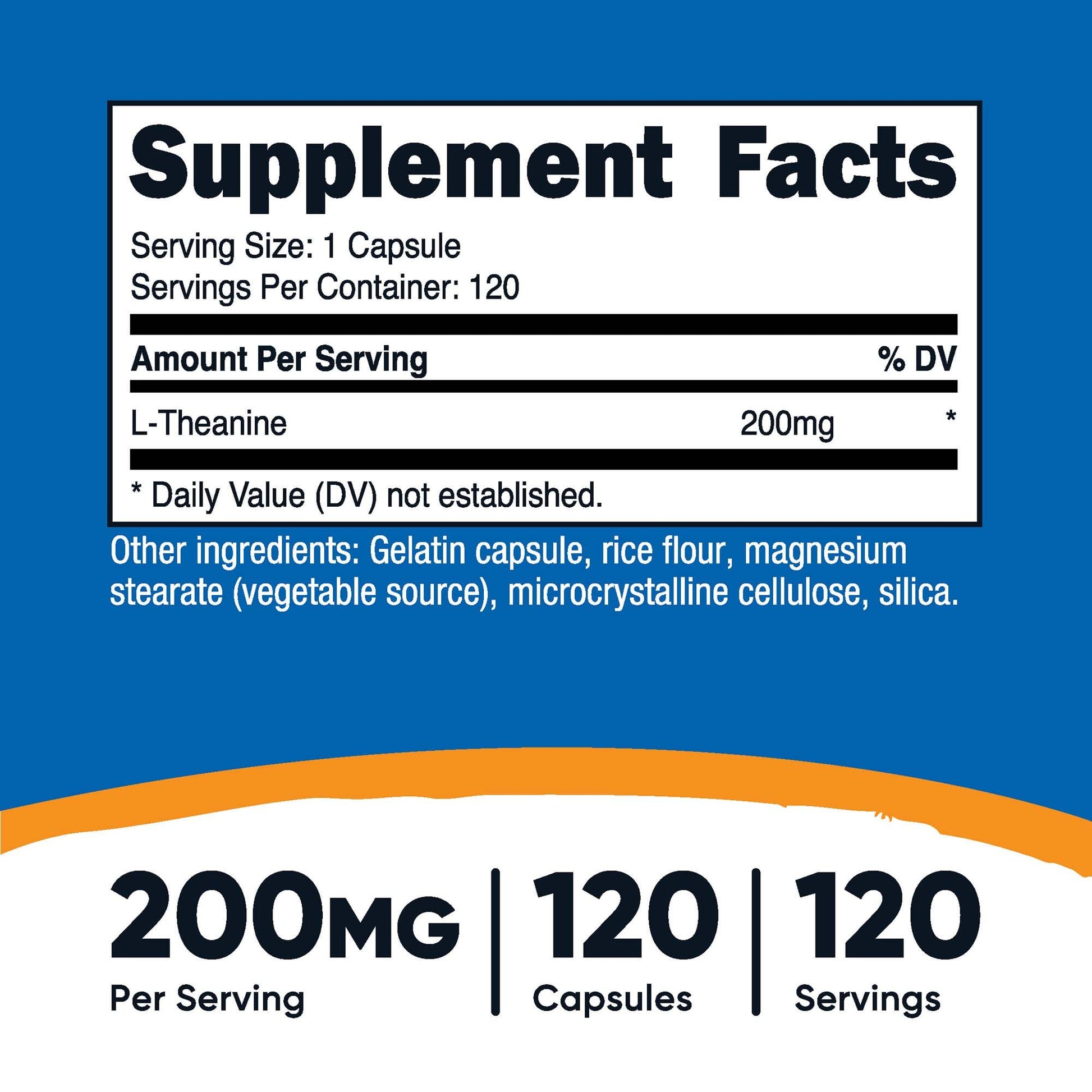 nutricost® L-Theanine 200mg, 120 Capsules, nonGMO, Gluten Free