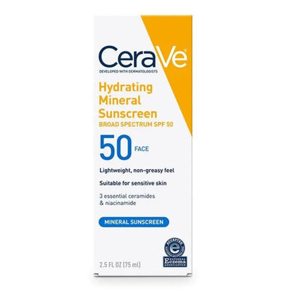 CeraVe® Hydrating Mineral Sunscreen Body SPF 50, Tube