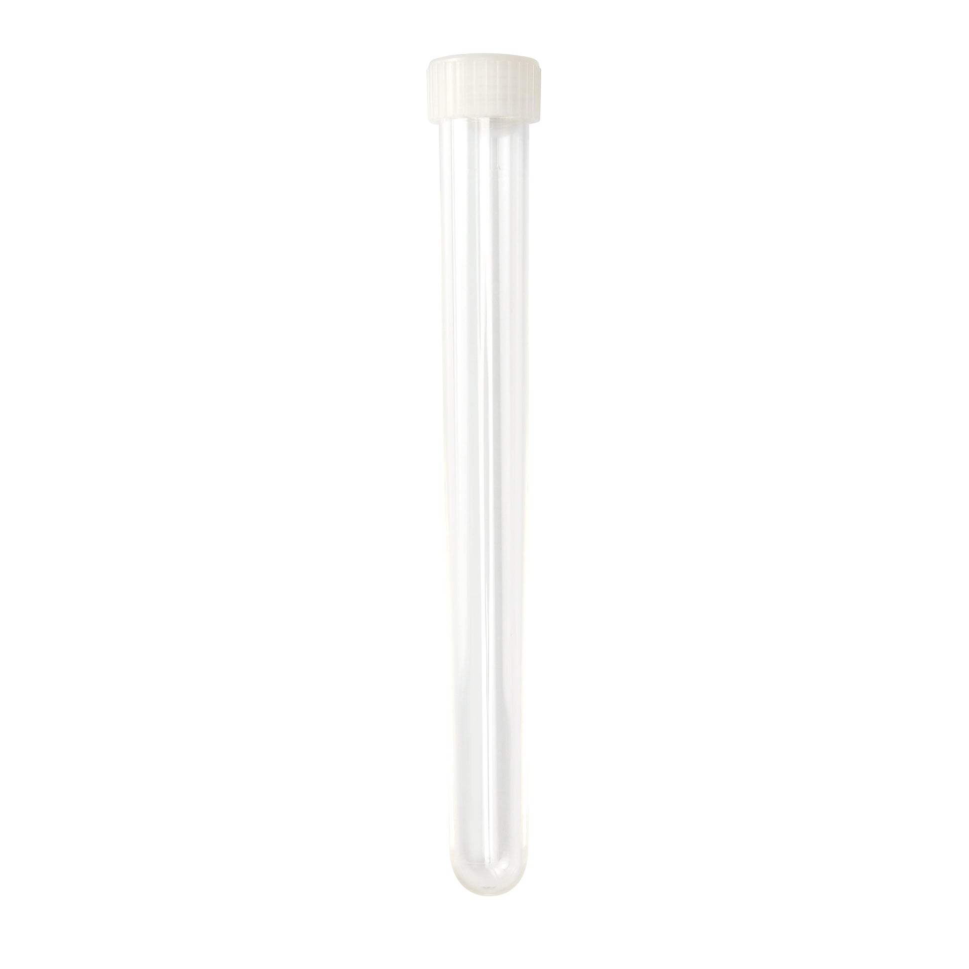 Caplugs® Evergreen 2222099050E1 21mL 16 x 150 mm Round Bottom Test Tube Natural Polystyrene (PS) 25/Bag Unassembled Sterile MADE IN USA