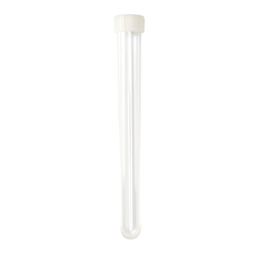 Caplugs® Evergreen 2222099050E1 21mL 16 x 150 mm Round Bottom Test Tube Natural Polystyrene (PS) 25/Bag Unassembled Sterile MADE IN USA