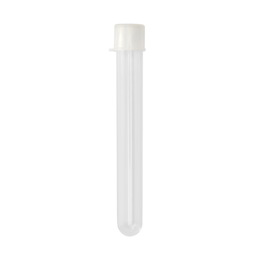 Caplugs® Evergreen 2222381080E1 8.0mL 13 x 100 mm Round Bottom Test Tube Natural Polypropylene Copolymer (PPC) 25/Bag Unassembled Sterile MADE IN USA