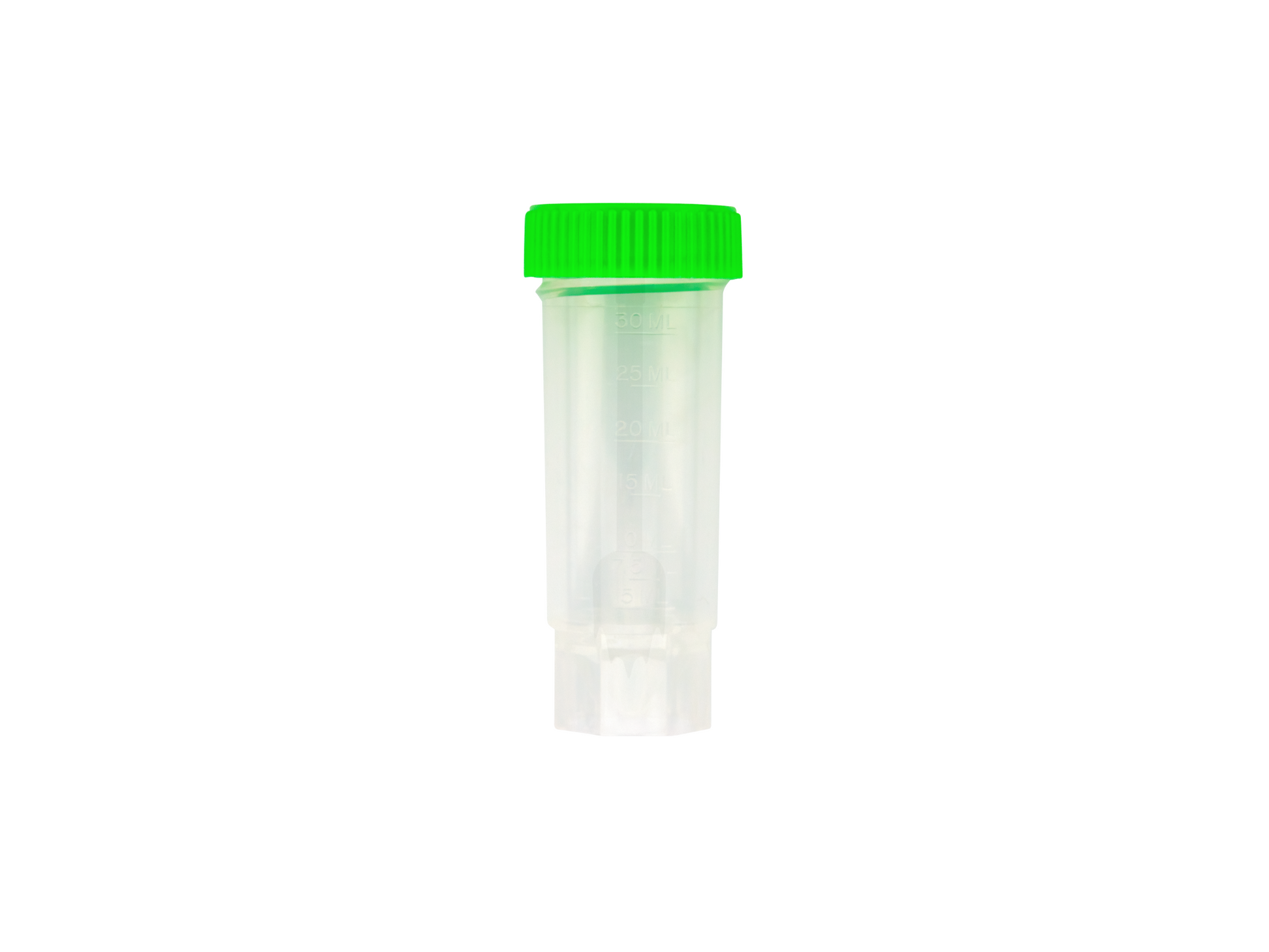 Caplugs Evergreen 222-3533-G8D 30 mL Freestanding Centrifuge Tube Green Cap Spork Sterile PPC 20/Tray Assembled MADE IN USA
