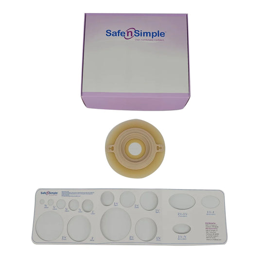 Ostomy Barrier Precut, Extended Wear Adhesive Tape Collar Flange Red Code System 1-1/8 Inch Opening