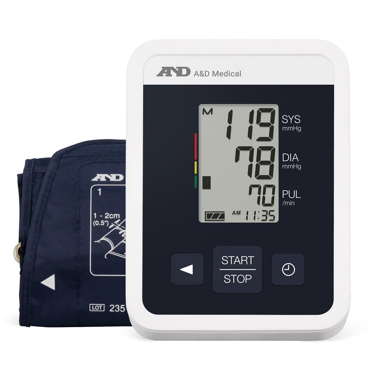AND Digital Blood Pressure Monitor Wide Cuff Arm Nylon Cuff 8.6 tp 16.5 Inch Circumference Desk Model