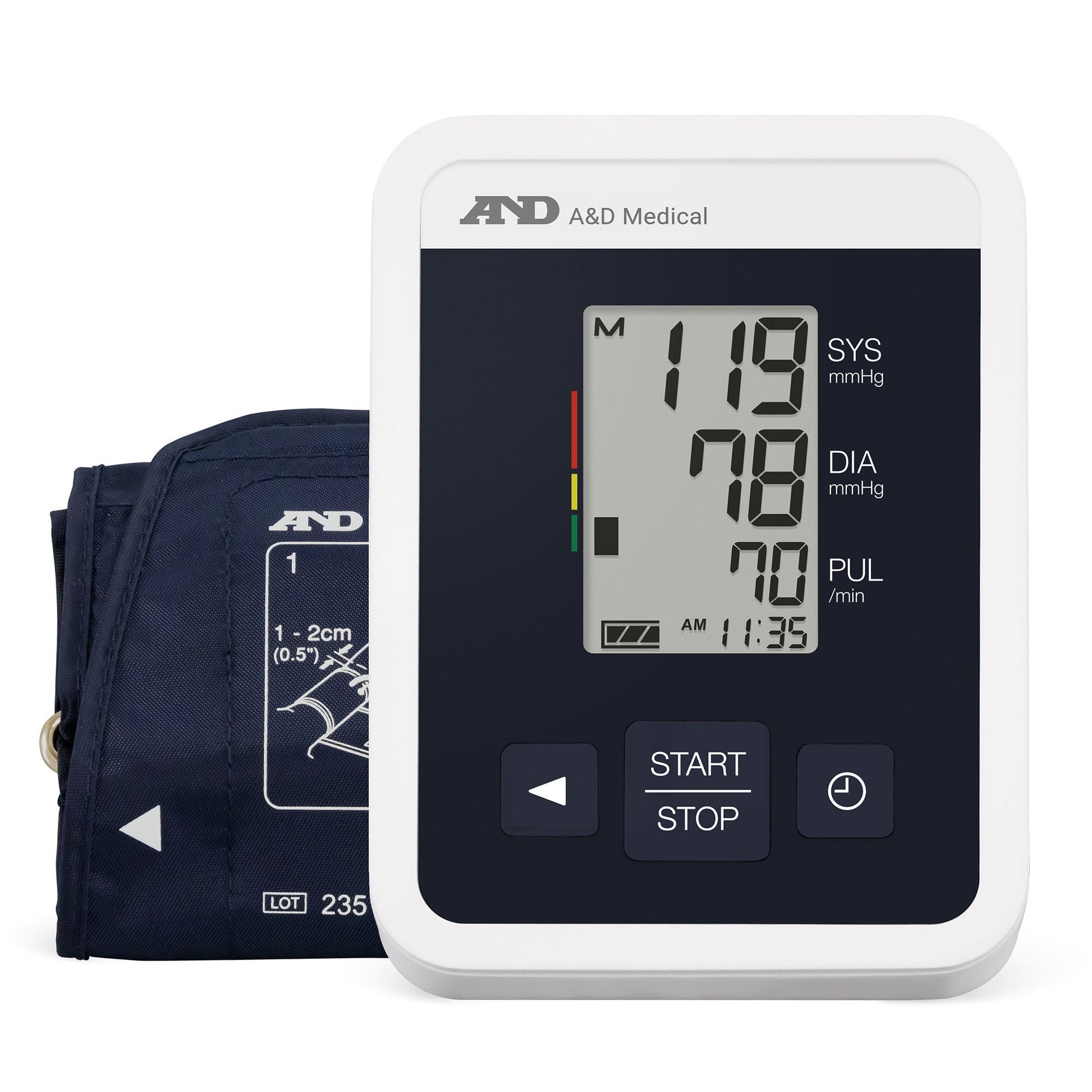 AND Digital Blood Pressure Monitor Wide Cuff Arm Nylon Cuff 8.6 tp 16.5 Inch Circumference Desk Model
