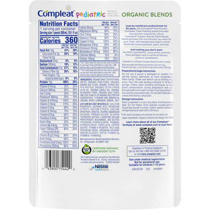 Compleat Pediatric Organic Blends Pediatric Oral Supplement Plant Blend Flavor Pouch Liquid Organic