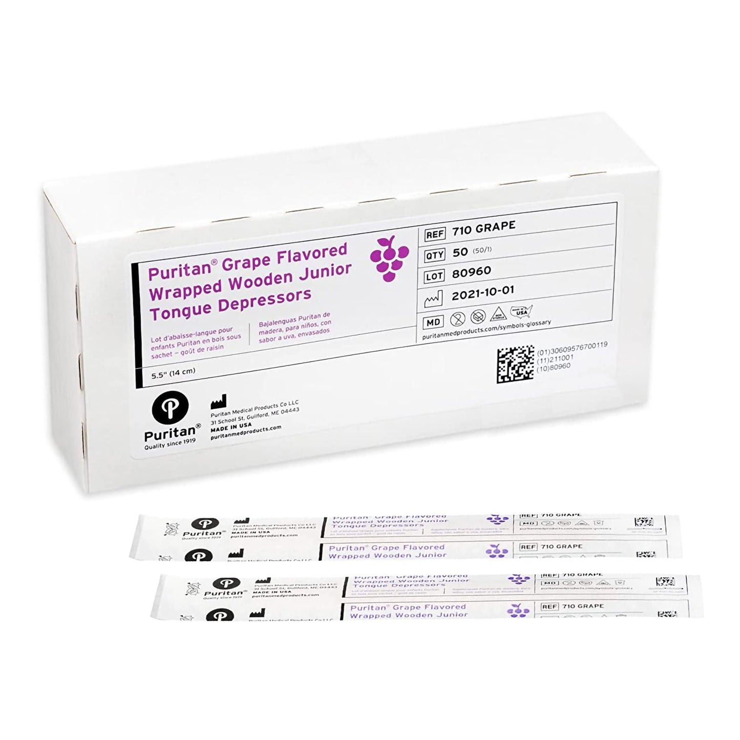 Puritan® Grape Flavor Tongue Depressor – Case of 1000